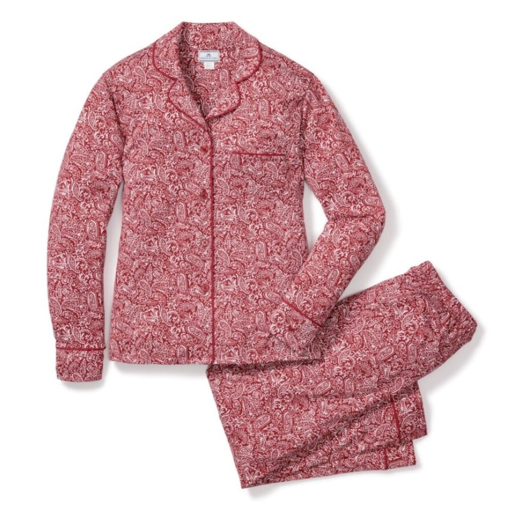 Women's Pima Pajama Set in Bordeaux Paisley